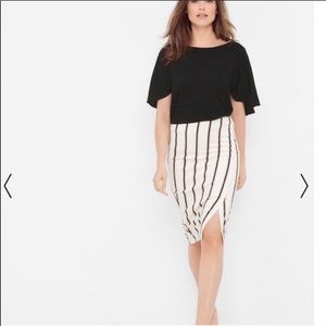 WHBM Asymmetrical striped pencil skirt